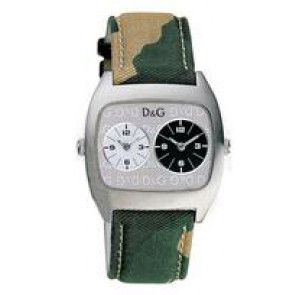Dolce & Gabbana Uhrenarmband 3719240255 Leder/Textil Grün 22mm + beige nähte